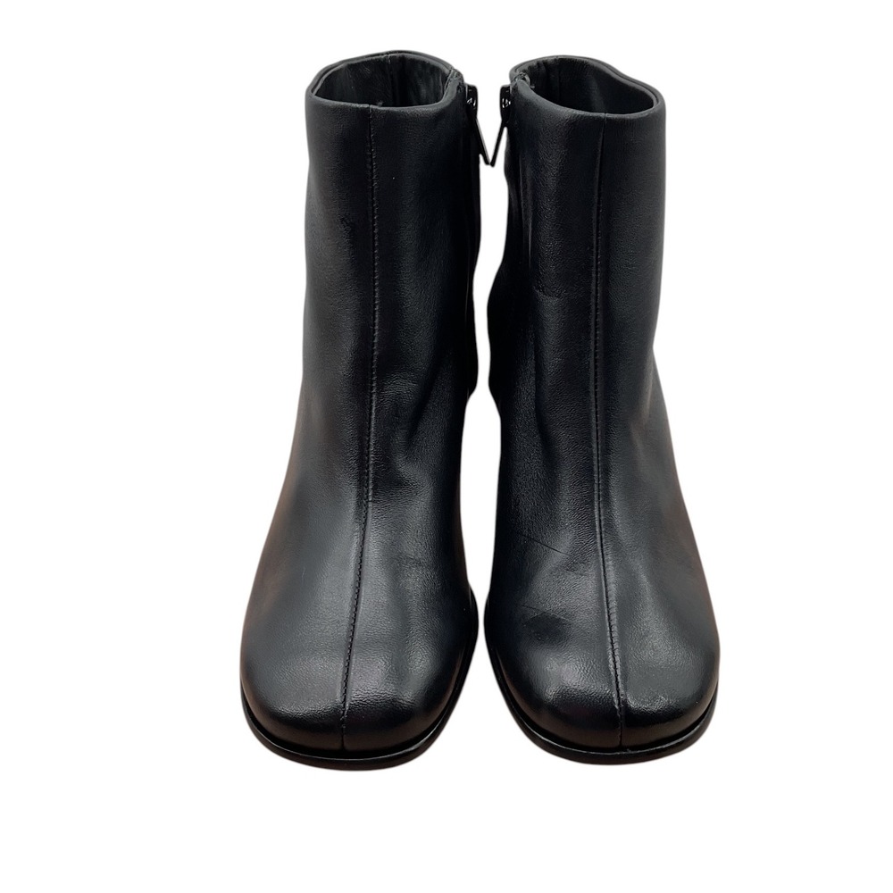 Vince Black Leather Square Toe Ankle Boots Sculpted Block‎ Heel Size 6M EUR 36